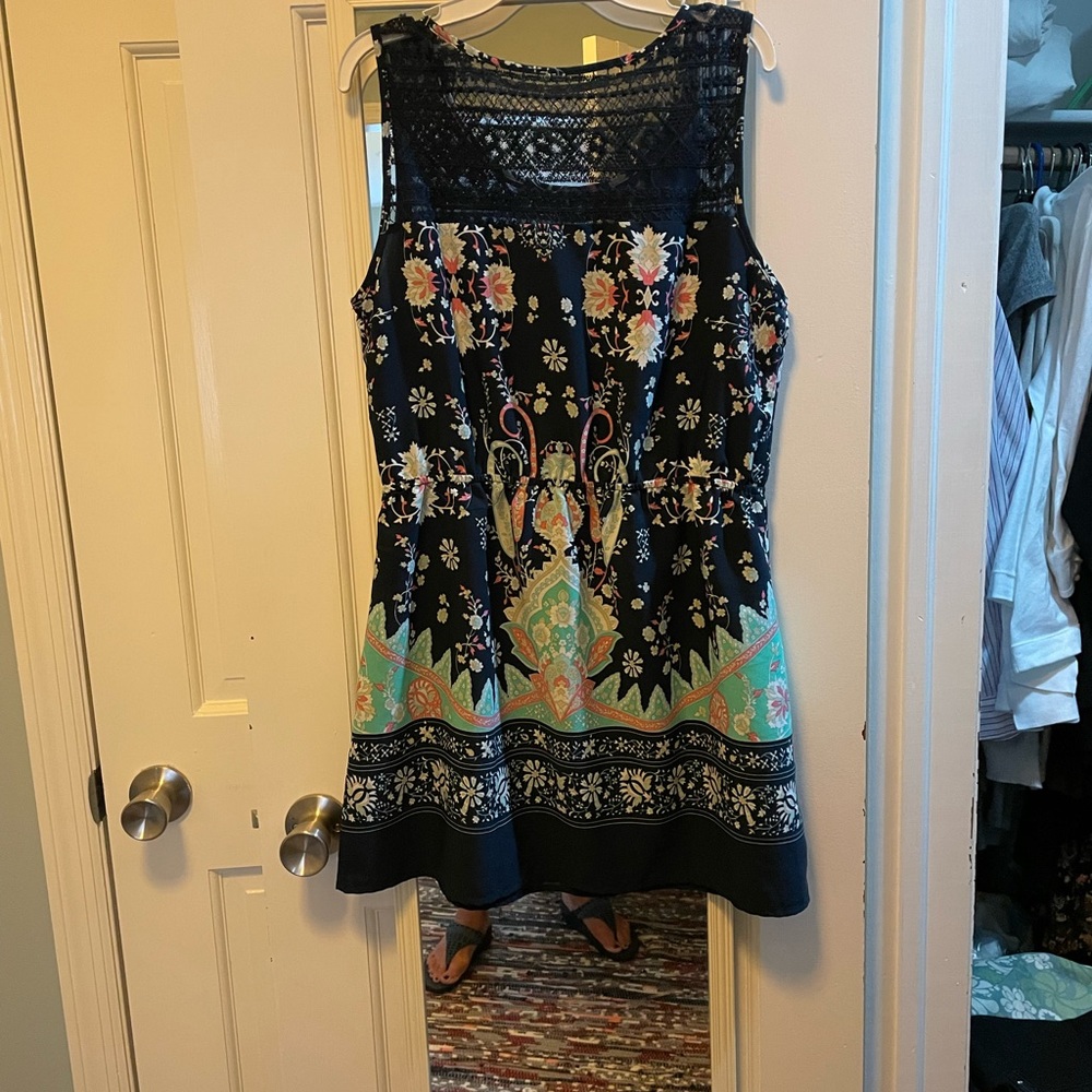 Multi colored sleeveless short dress
